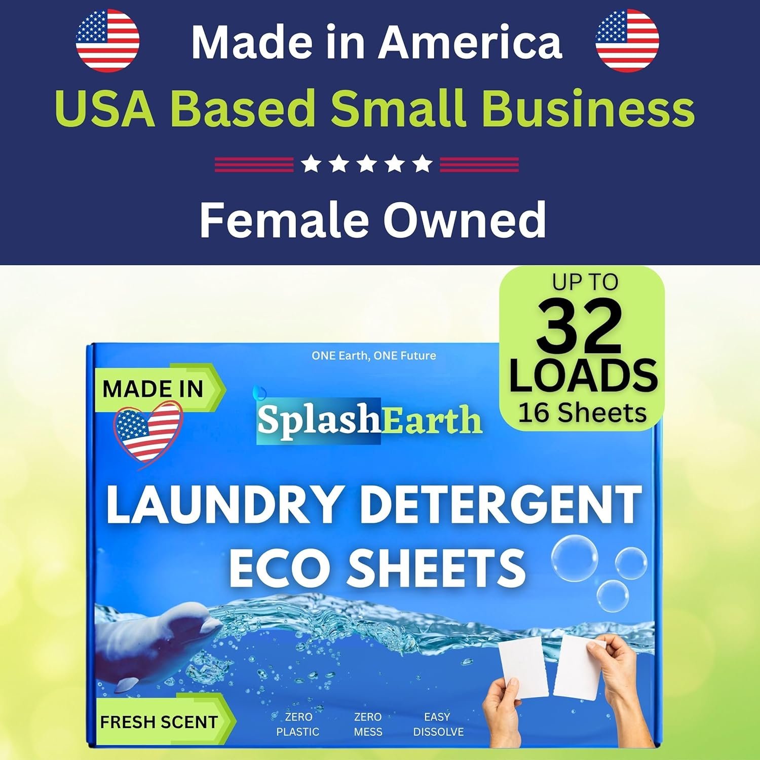 Travel Laundry Detergent Sheets Made in USA, Liquidless Washer Sheet, Eco Friendly Laundry Sheets Detergent, Hypoallergenic Non Toxic (FRESH SCENT-32 LOADS) - Image 2
