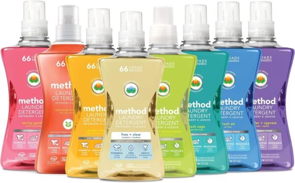 Method Liquid Laundry Detergent; Fragrance Free + Clear; Plant-Based Stain Remover; 66 Loads per 53.5 fl oz bottle; (Pack of 1) - Image 7