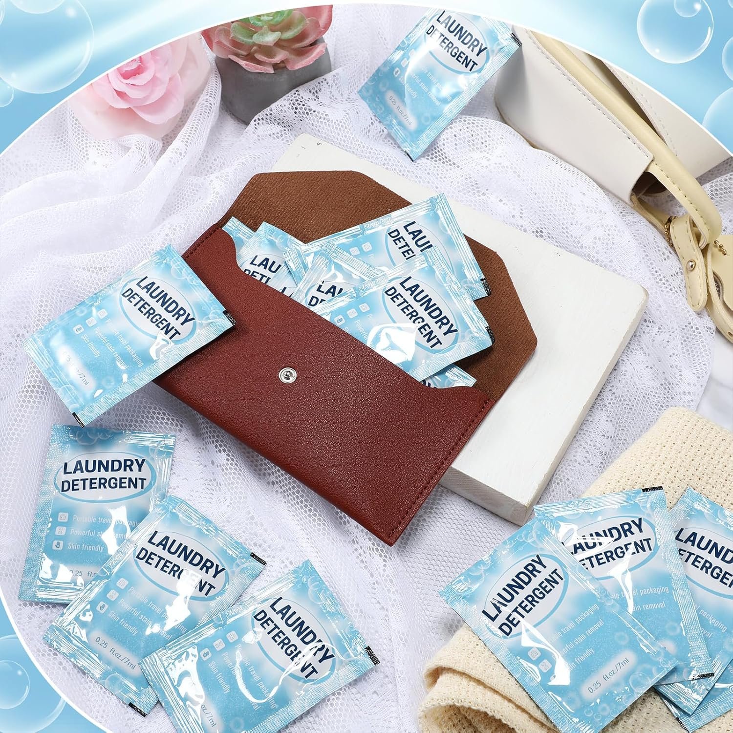 Leelosp 300 Pcs Individual Travel Laundry Detergent Portable Detergent Packets Travel Size Liquid Soap for Cleaning - Image 6