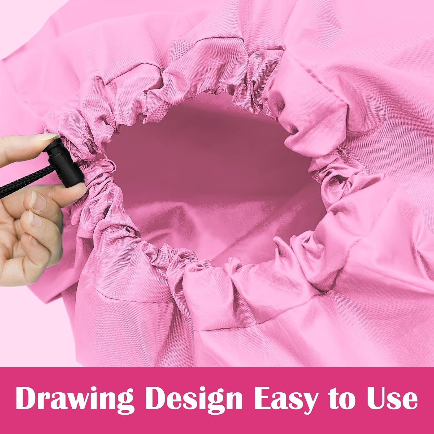 2 Pack XL Travel Laundry Bag, Machine Washable Dirty Clothes Organizer, Large Enough to Hold 4 Loads of Laundry, Easy Fit a Laundry Hamper (Black + Pink) - Image 3