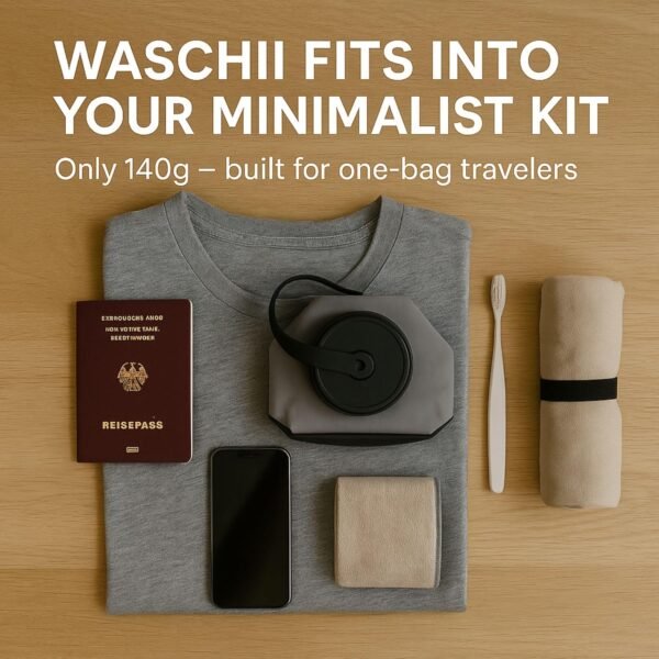 Waschii Pocket-Sized Travel Clothes Washer for Camping, Hostels & Vanlife – Compact, Leakproof, Eco-Friendly – No Power or Sink Needed - Image 3