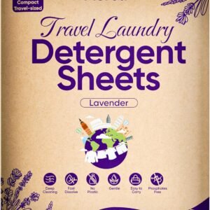 Travel Laundry Detergent Sheets Eco-friendly 120 Loads Fisroa Clothes Washing Detergent Sheets Plastic-Free Washer Strips, Lavender Liquidless Laundry Sheets Strips