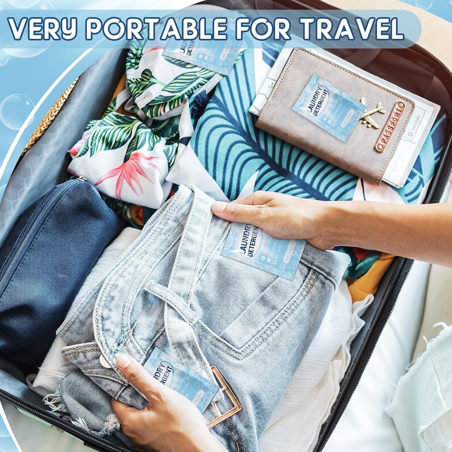 Leelosp 300 Pcs Individual Travel Laundry Detergent Portable Detergent Packets Travel Size Liquid Soap for Cleaning - Image 5