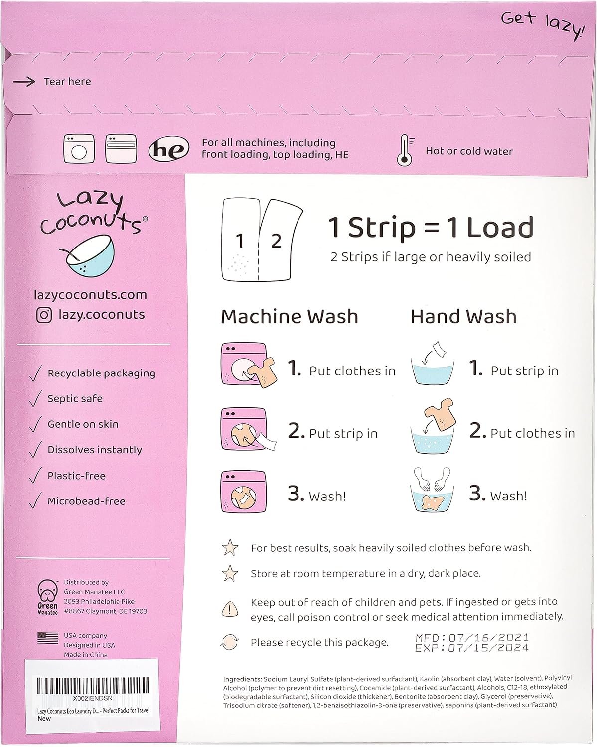 Eco Friendly, Plant Powered Laundry Detergent Strips - Fragrance Free, Unscented, Ultra Concentrated, Earth Friendly No Plastic - Lightweight and Perfect For Home, Dorms, Travel, Camping - Image 6