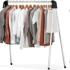 APEXCHASER Clothes Drying Rack Foldable, Stainless Steel Laundry Drying Rack Collapsible, Clothes Hanger for Sweater Baby Clothes Towel for Indoor & Outdoor, Portable Clothes Airer for Travel