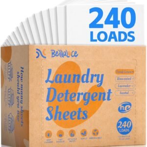 BellaLuce Laundry Detergent Sheets - Laundry Sheets, 240 Loads, Eco-Friendly, Plastic-Free, Fresh Linen Scent, Space Saving, Fast Dissolve & Hypoallergenic, Laundry Detergent for Home,Dorms,Essentials
