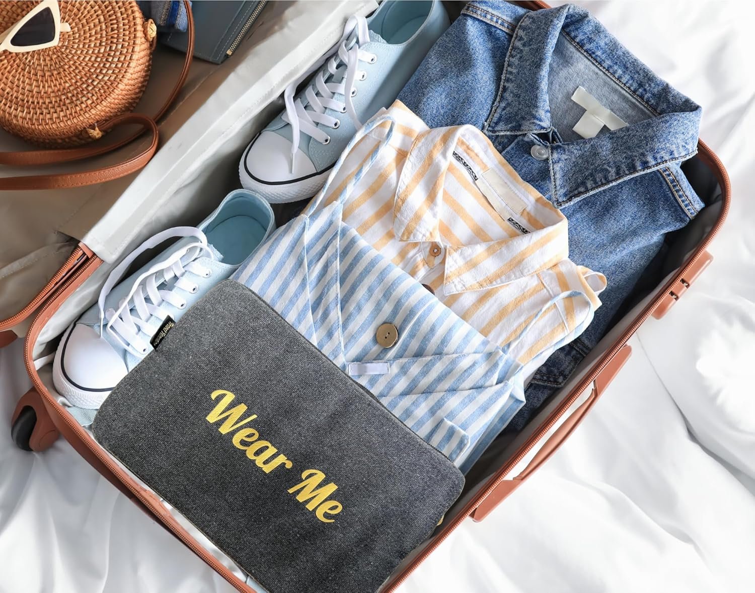 Travel Fanatics Wear Me, Wash Me Bag – 2-Sided Travel Laundry Bag with Stylish Design – Lightweight, Portable, and Durable Canvas Laundry Bag Organizer for Clean and Dirty Clothes - Image 2